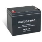 Powery Blybatteri (multipower) MP75-12C deep cycle